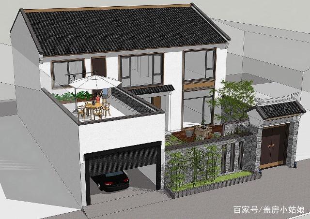 別墅設(shè)計(jì):新中式別墅的標(biāo)準(zhǔn)樣式,庭院車庫休閑場所全都有